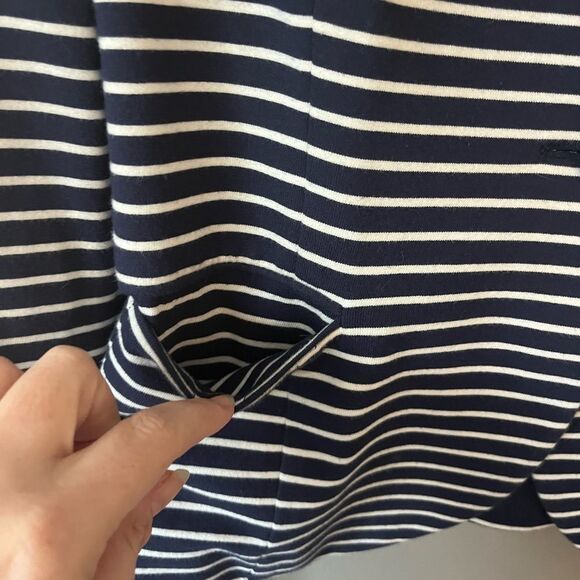 Lilly Pulitzer Leighton Blazer Size S Striped Blazer Knit Stretch Navy/White - Picture 4 of 7